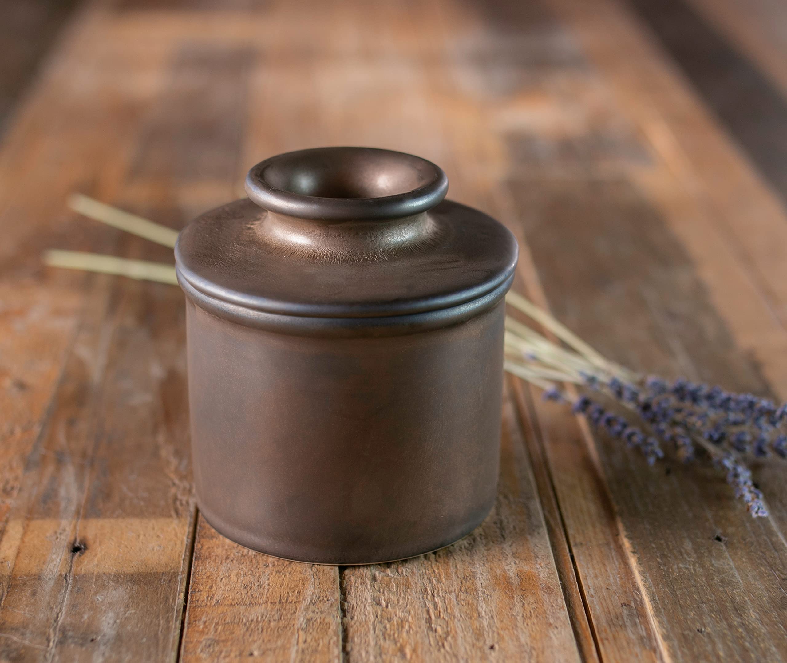 Butter Bell - The Original Butter Bell Crock By L. Tremain, French Ceramic Butter Dish Keeper, Specialty (Bronze Matte)